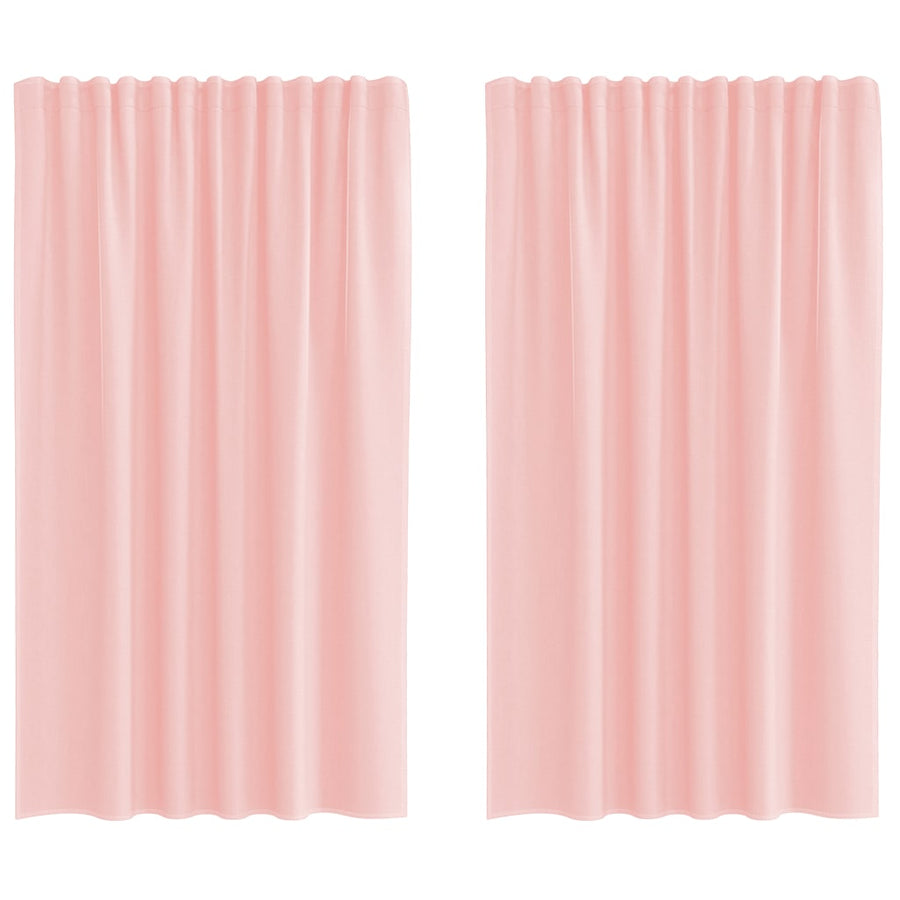 Gordijnen met lussen 2 st 140x175 cm roze