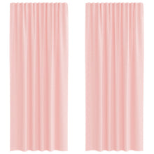 Gordijnen voile met lussen 2 st 140x225 cm roze