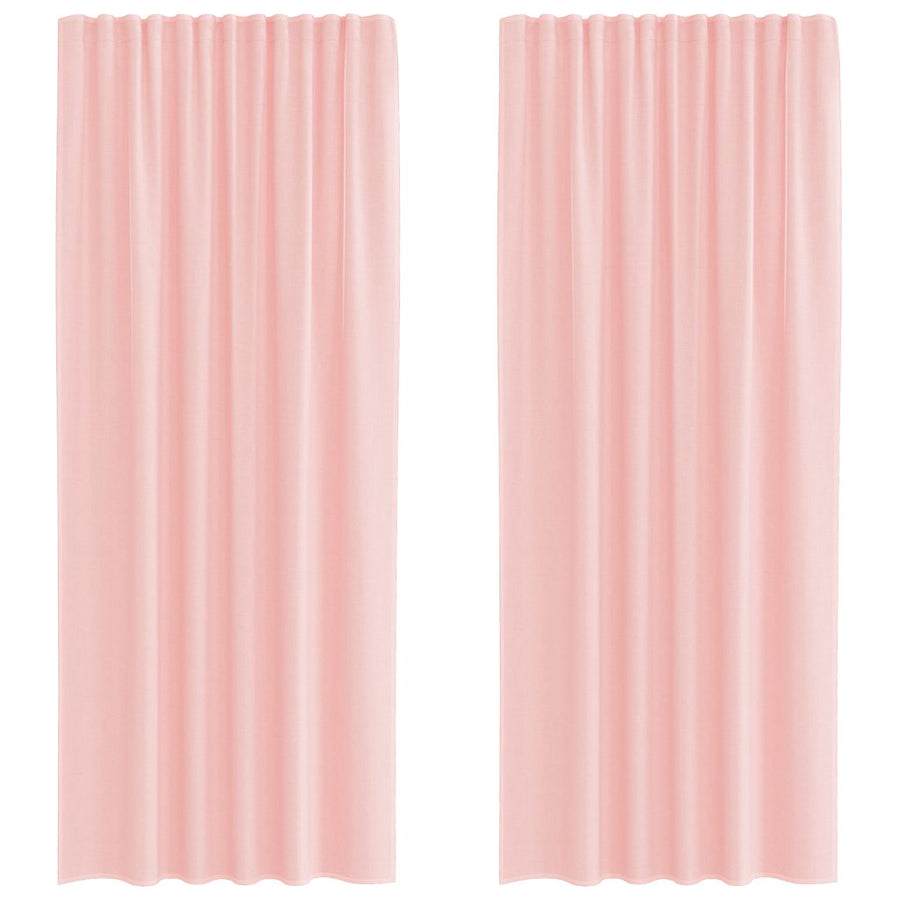 Gordijnen voile met lussen 2 st 140x225 cm roze