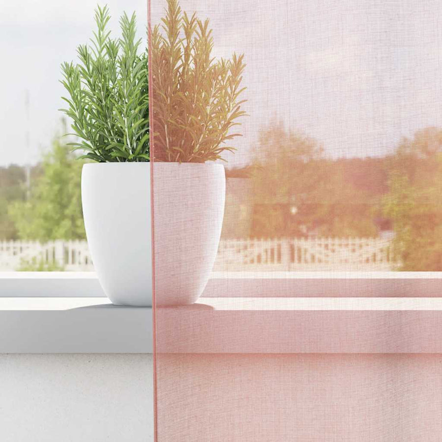 Gordijnen voile met lussen 2 st 140x225 cm roze