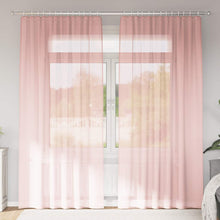 Gordijnen voile met lussen 2 st 140x225 cm roze
