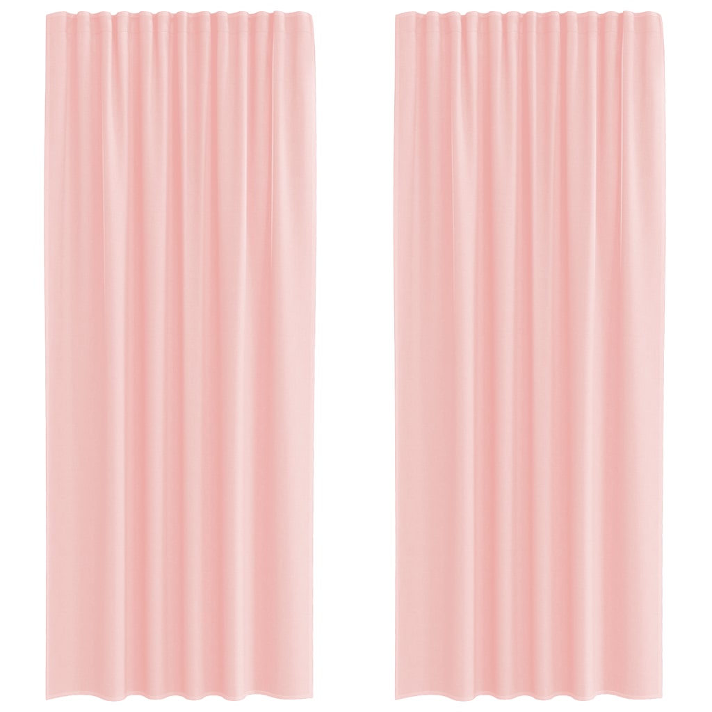 Gordijnen met lussen 2 st 140x245 cm roze