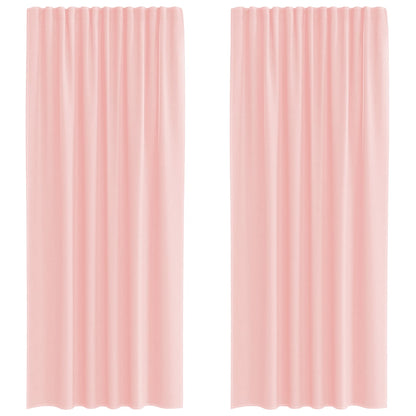 Gordijnen met lussen 2 st 140x245 cm roze