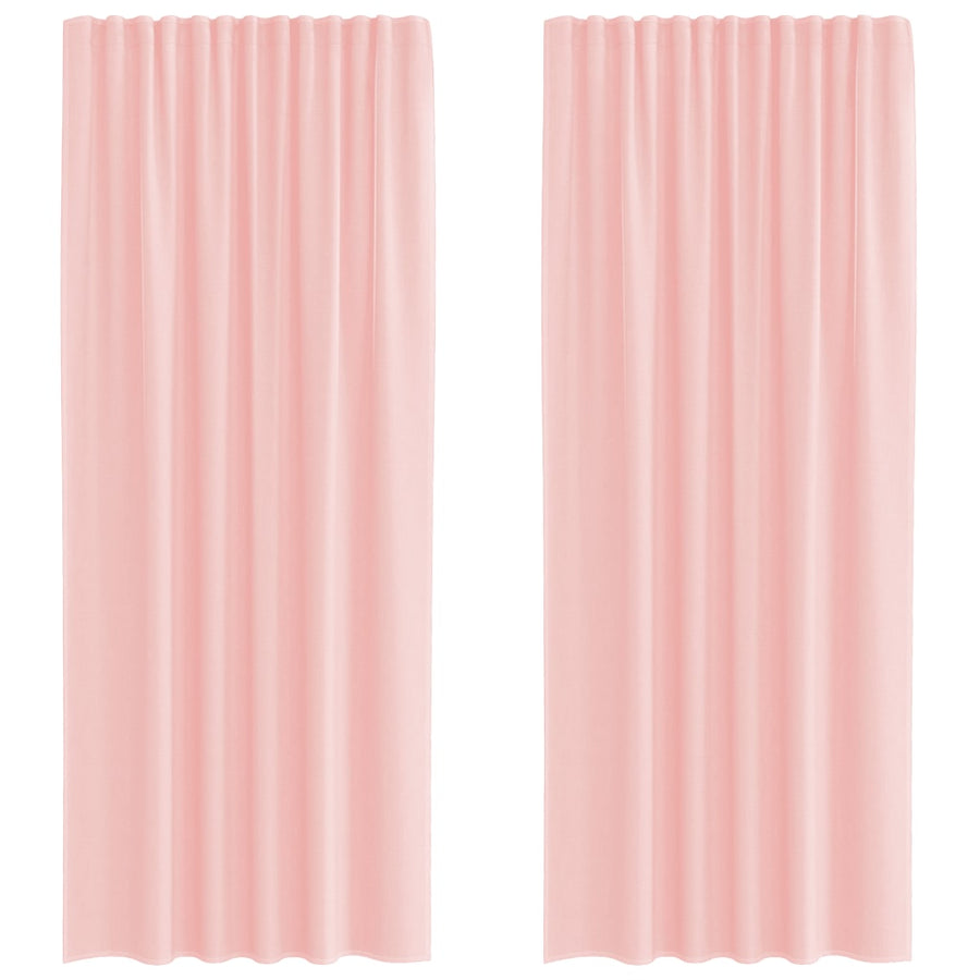 Gordijnen met lussen 2 st 140x245 cm roze