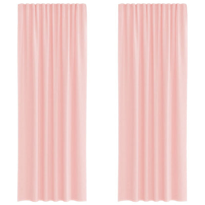 Gordijnen voile met lussen 2 st 140x260 cm roze