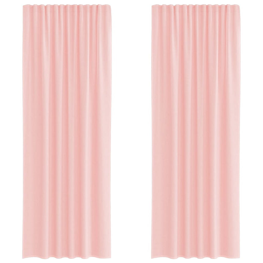 Gordijnen voile met lussen 2 st 140x260 cm roze