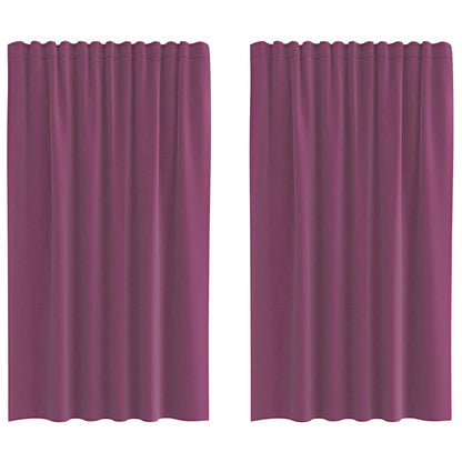 Gordijnen met lussen 2 st 140x175 cm paars