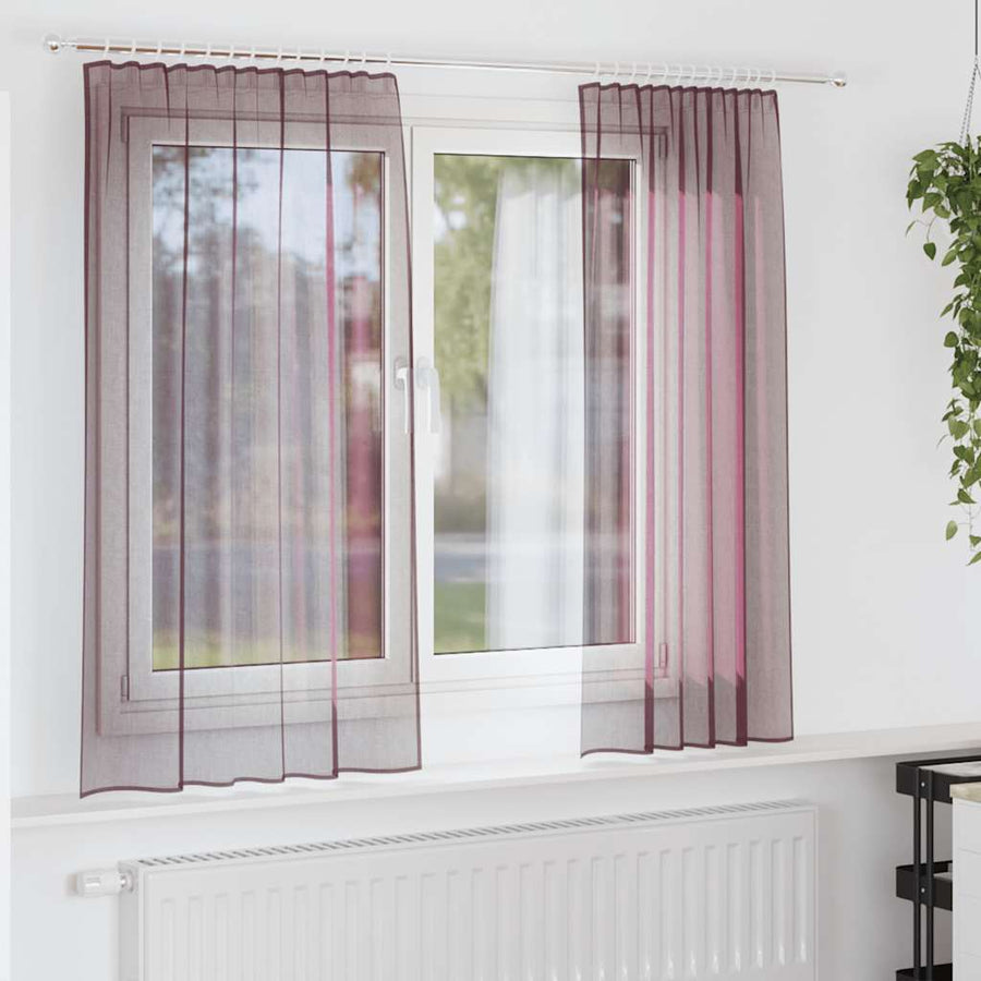 Gordijnen met lussen 2 st 140x175 cm paars