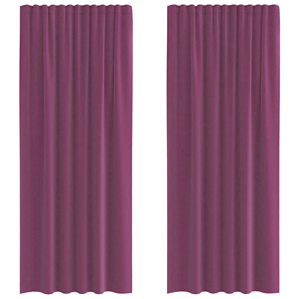 Gordijnen voile met lussen 2 st 140x225 cm paars