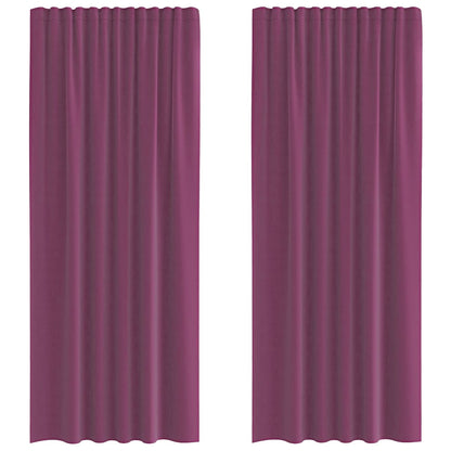 Gordijnen voile met lussen 2 st 140x225 cm paars