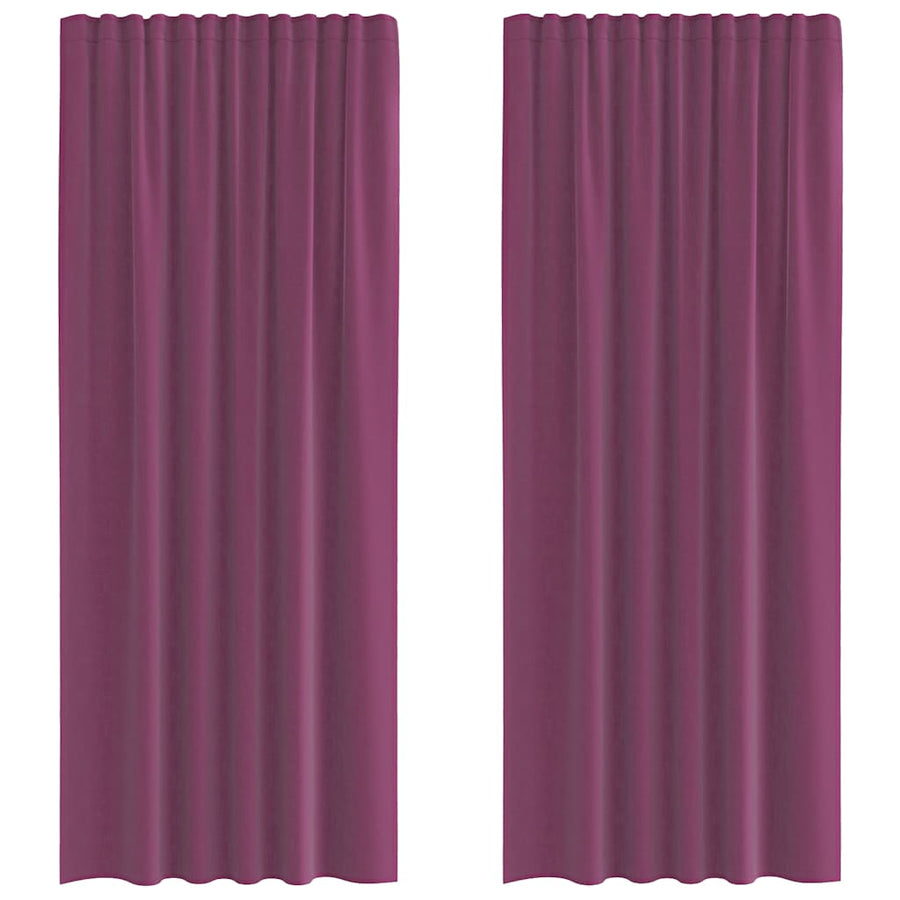 Gordijnen voile met lussen 2 st 140x225 cm paars