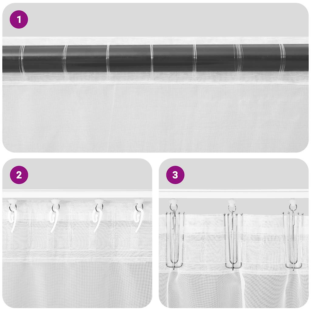 Gordijnen voile met lussen 2 st 140x225 cm paars