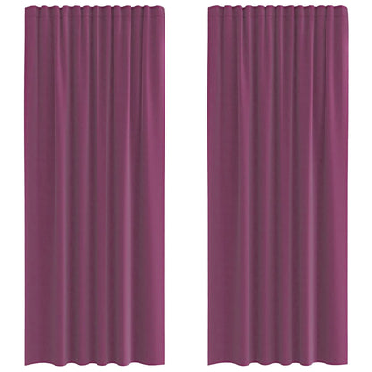 Gordijnen met lussen 2 st 140x245 cm paars