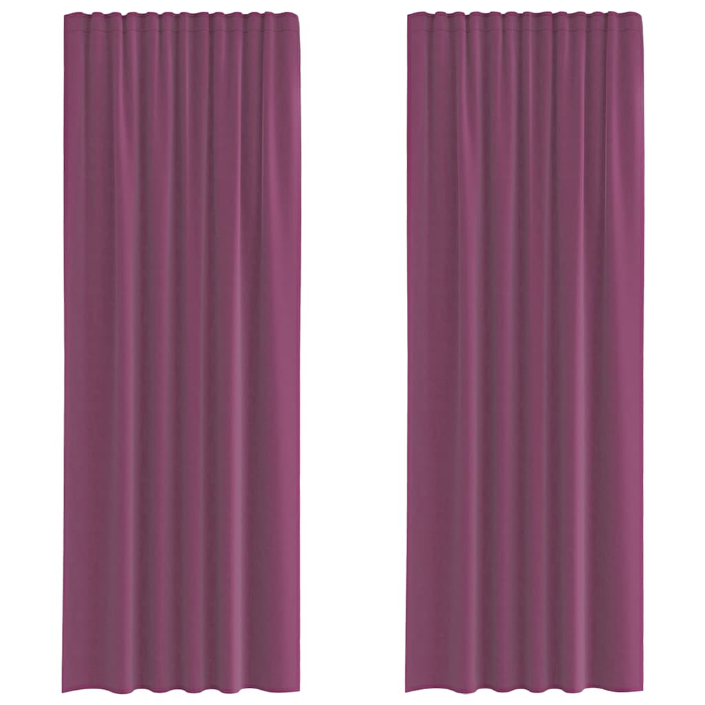 Gordijnen met lussen 2 st 140x260 cm paars