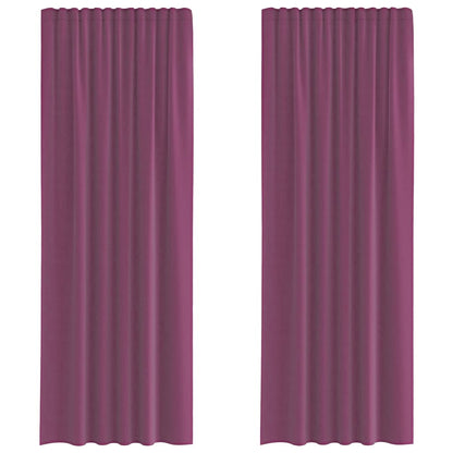 Gordijnen met lussen 2 st 140x260 cm paars