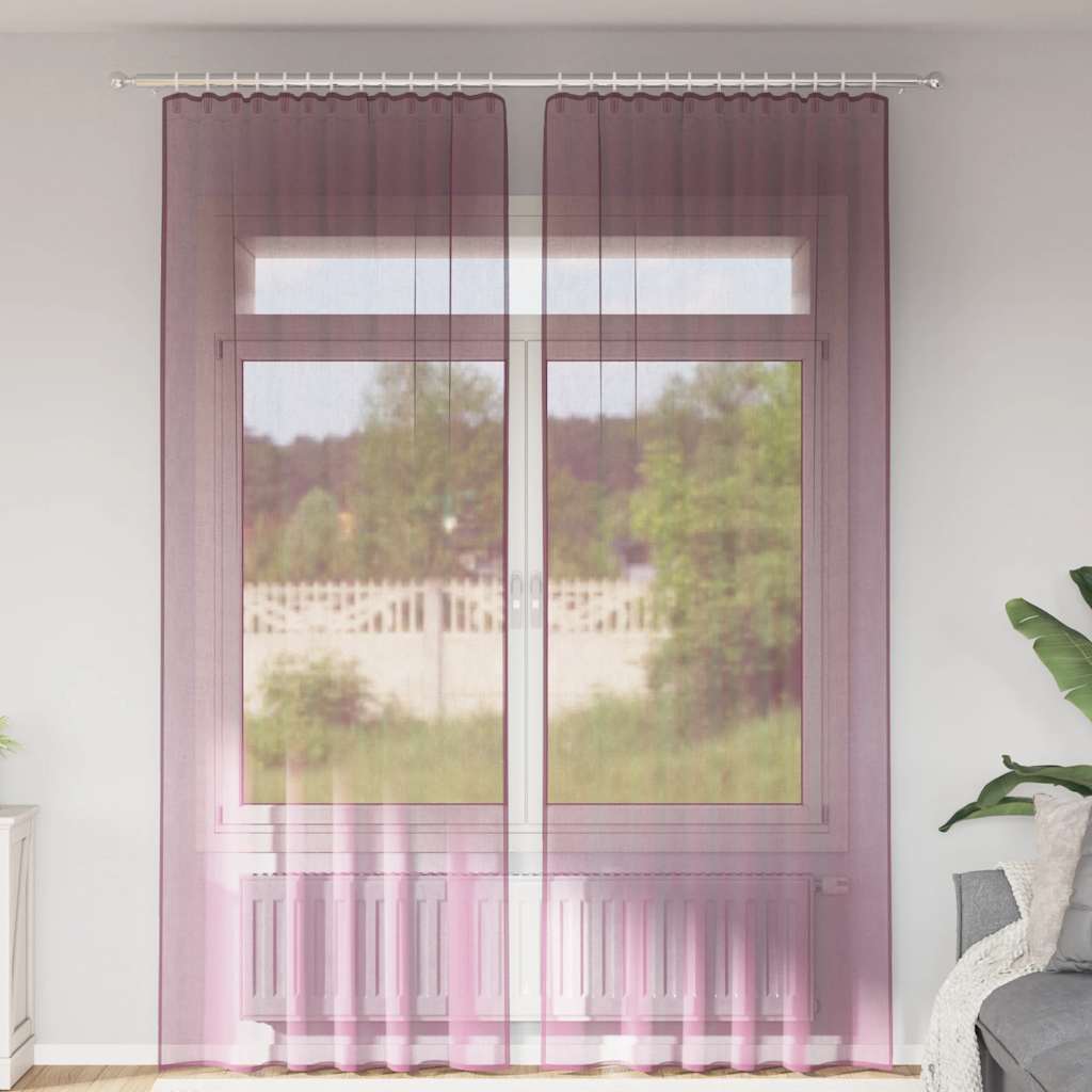 Gordijnen met lussen 2 st 140x260 cm paars