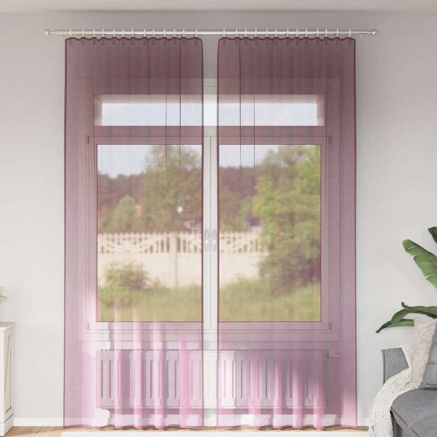 Gordijnen met lussen 2 st 140x260 cm paars