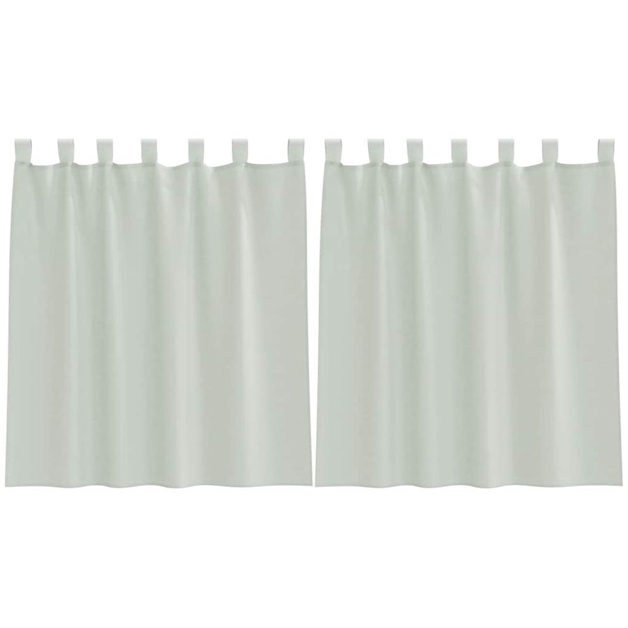 Gordijnen voile met lussen 2 st 140x140 cm lichtgrijs