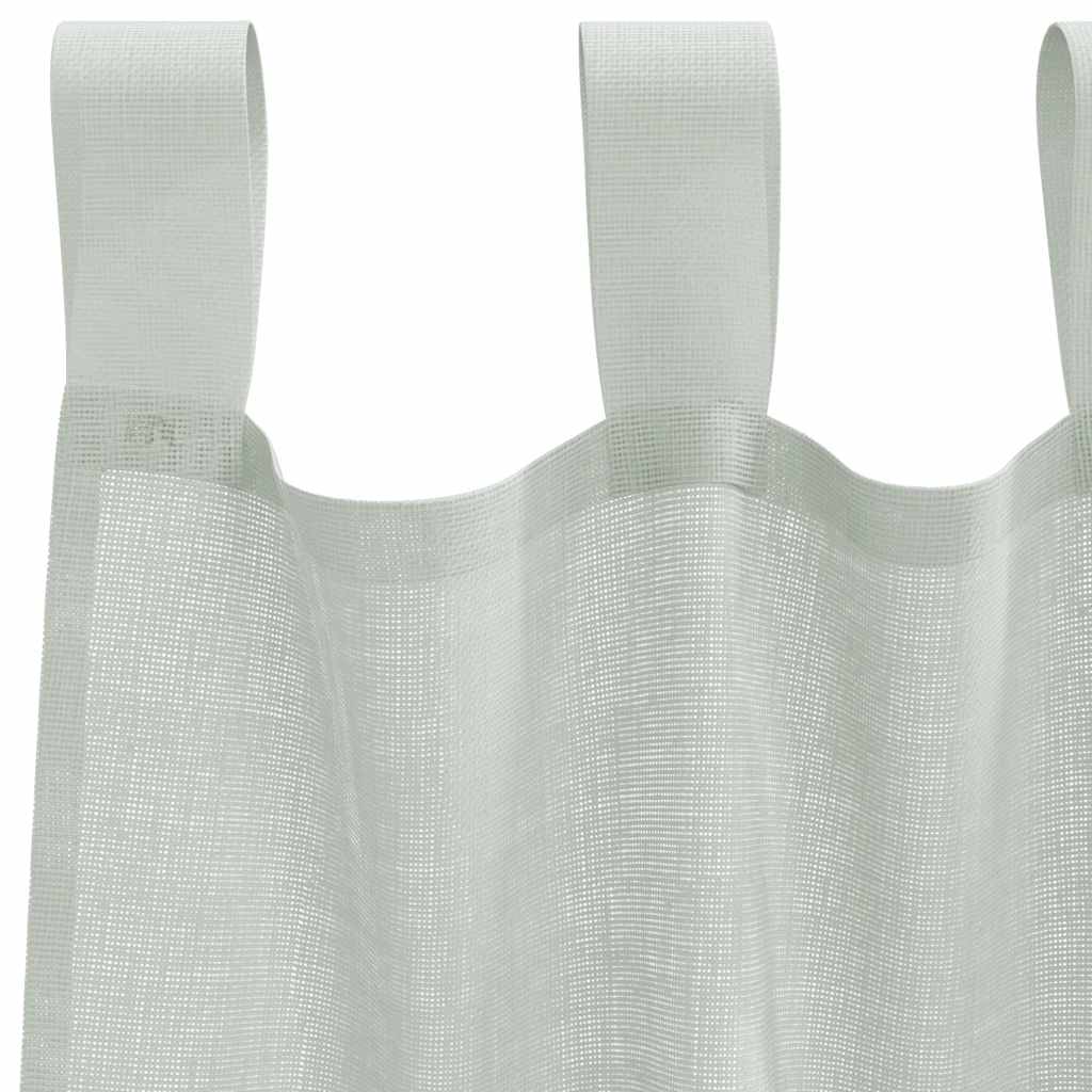 Gordijnen voile met lussen 2 st 140x140 cm lichtgrijs