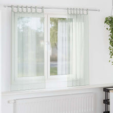 Gordijnen voile met lussen 2 st 140x140 cm lichtgrijs