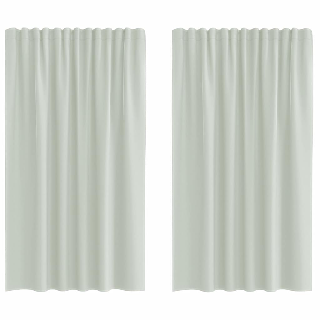 Gordijnen voile met lussen 2 st 140x175 cm lichtgrijs