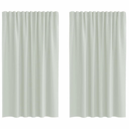 Gordijnen voile met lussen 2 st 140x175 cm lichtgrijs