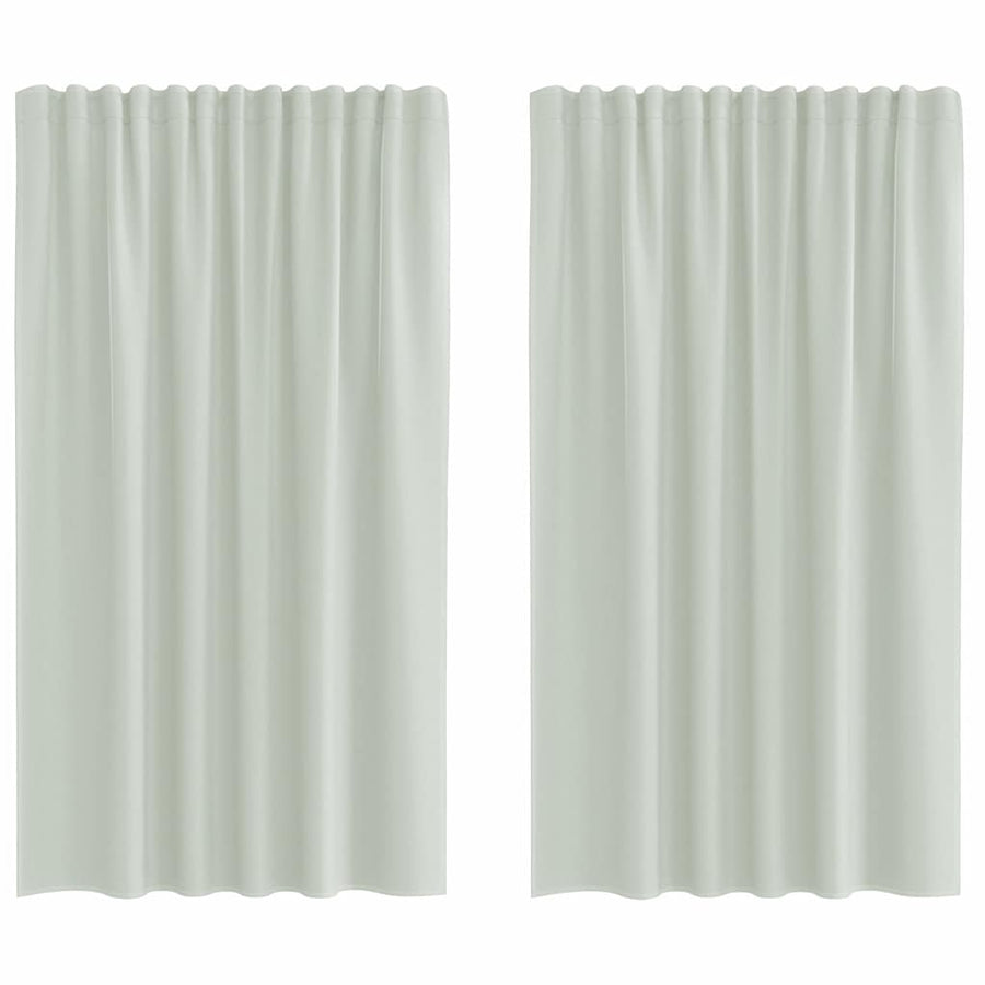 Gordijnen voile met lussen 2 st 140x175 cm lichtgrijs