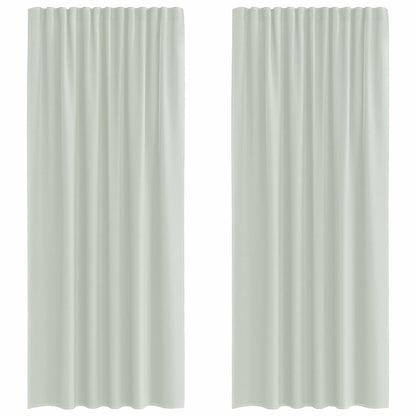 Gordijnen voile met lussen 2 st 140x225 cm lichtgrijs