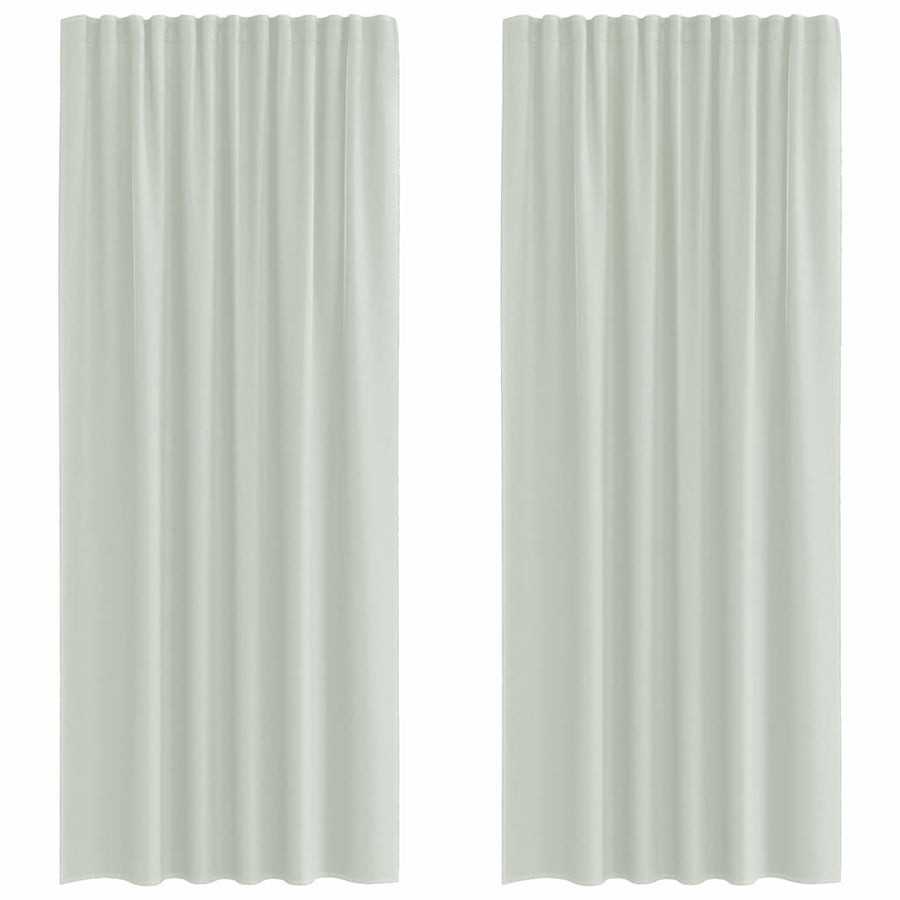Gordijnen voile met lussen 2 st 140x225 cm lichtgrijs