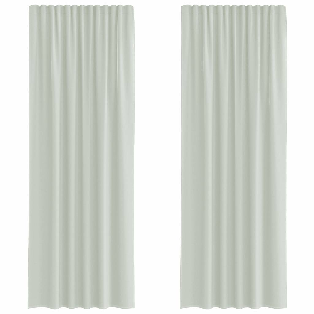 Gordijnen voile met lussen 2 st 140x260 cm lichtgrijs