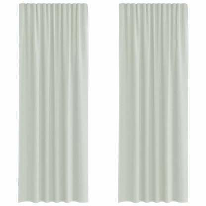 Gordijnen voile met lussen 2 st 140x260 cm lichtgrijs