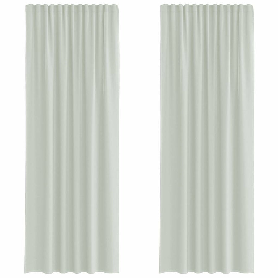 Gordijnen voile met lussen 2 st 140x260 cm lichtgrijs