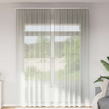 Gordijnen voile met lussen 2 st 140x260 cm lichtgrijs