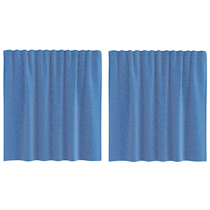 Gordijnen voile met lussen 2 st 140x140 cm koningsblauw