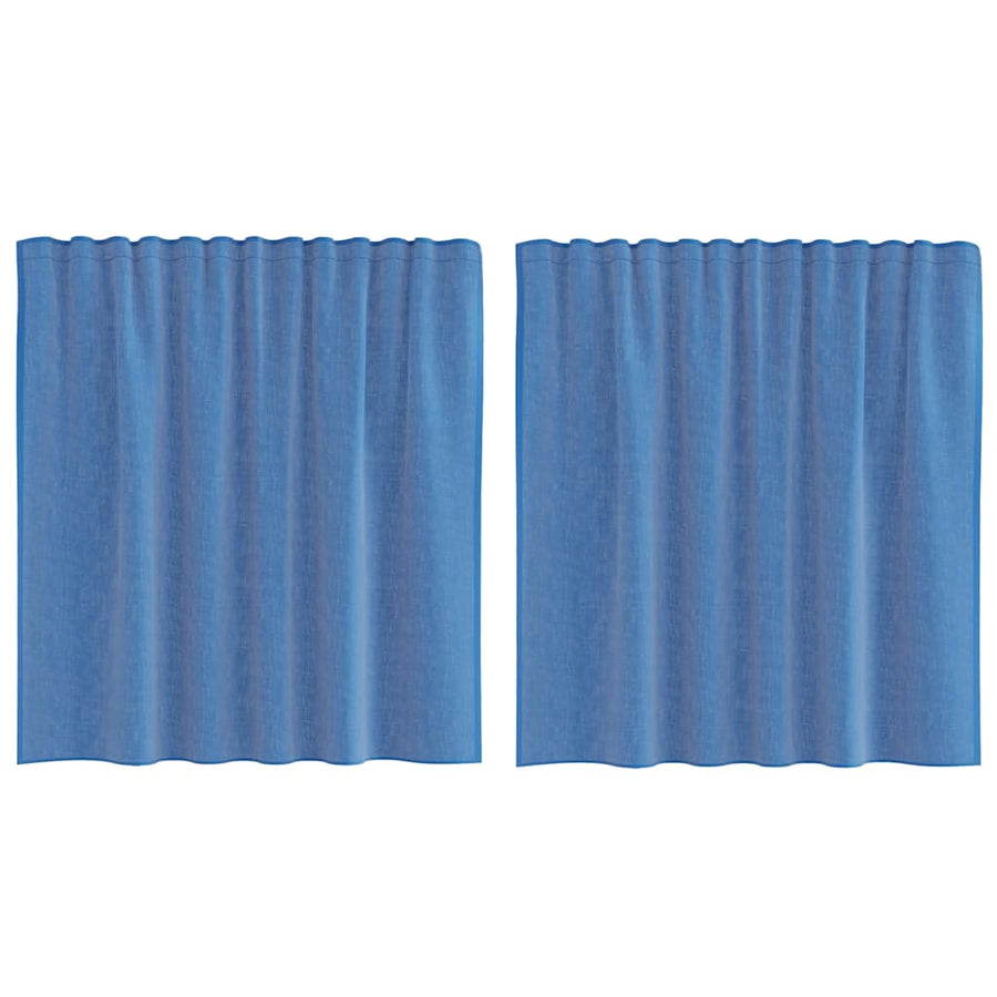 Gordijnen voile met lussen 2 st 140x140 cm koningsblauw