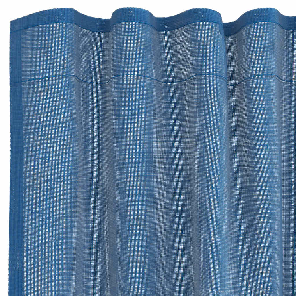 Gordijnen voile met lussen 2 st 140x140 cm koningsblauw