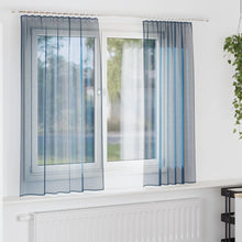 Gordijnen voile met lussen 2 st 140x140 cm koningsblauw