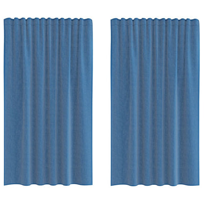Gordijnen voile met lussen 2 st 140x175 cm koningsblauw