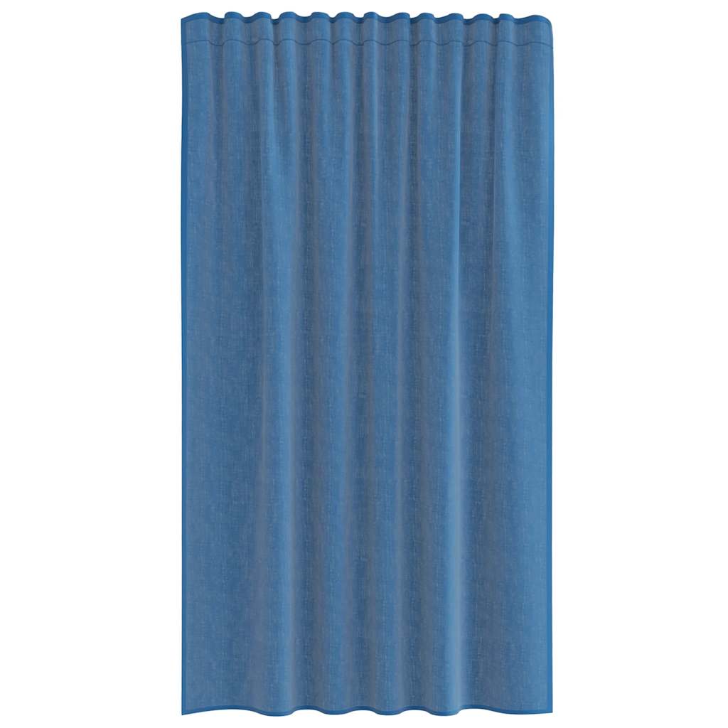 Gordijnen voile met lussen 2 st 140x175 cm koningsblauw