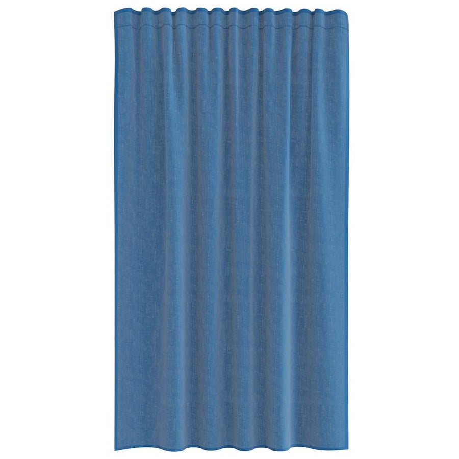 Gordijnen voile met lussen 2 st 140x175 cm koningsblauw