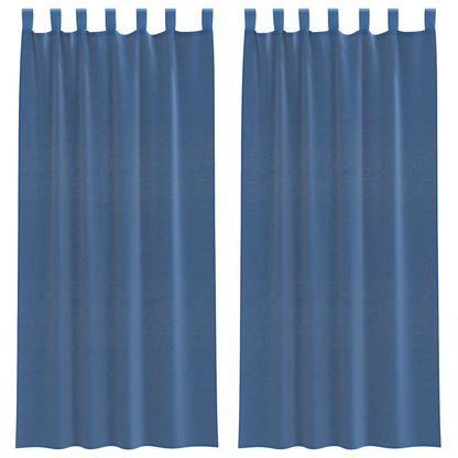 Gordijnen voile met lussen 2 st 140x225 cm koningsblauw