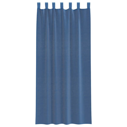Gordijnen voile met lussen 2 st 140x225 cm koningsblauw