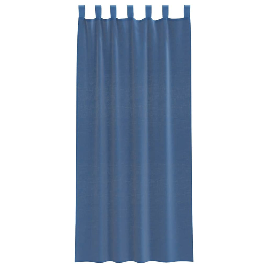 Gordijnen voile met lussen 2 st 140x225 cm koningsblauw