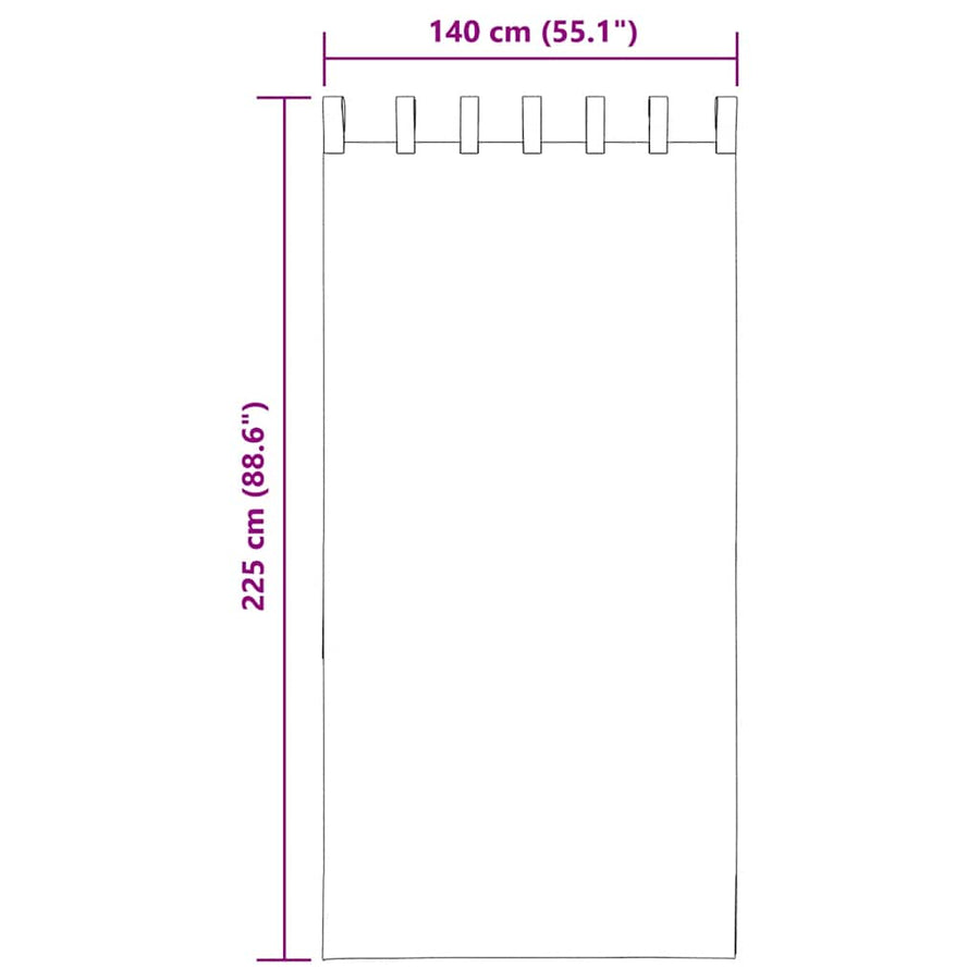 Gordijnen voile met lussen 2 st 140x225 cm koningsblauw