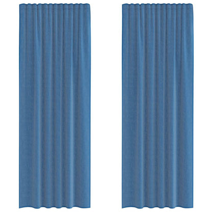 Gordijnen voile met lussen 2 st 140x260 cm koningsblauw