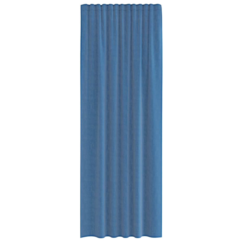 Gordijnen voile met lussen 2 st 140x260 cm koningsblauw