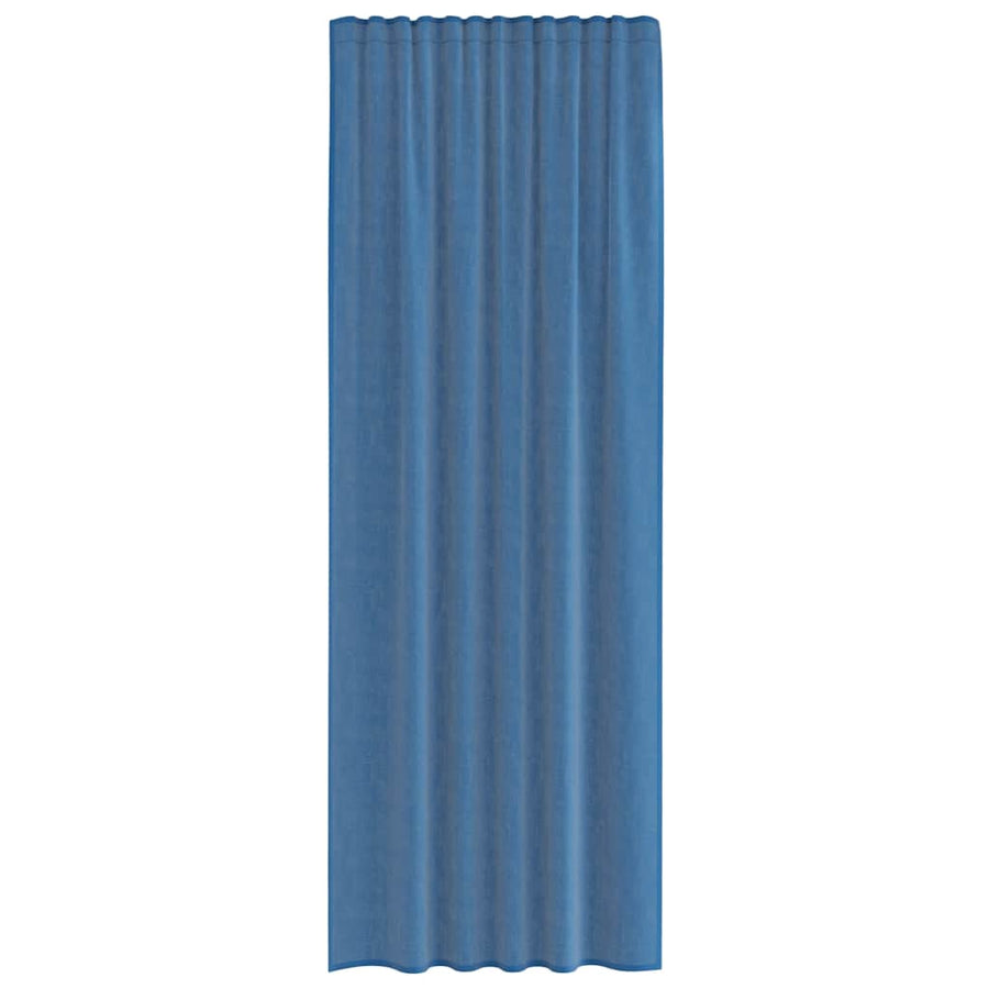 Gordijnen voile met lussen 2 st 140x260 cm koningsblauw