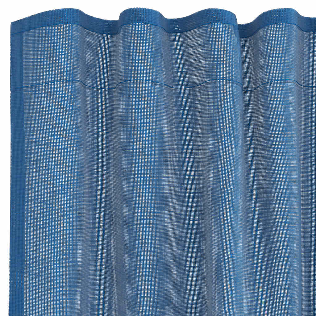 Gordijnen voile met lussen 2 st 140x260 cm koningsblauw