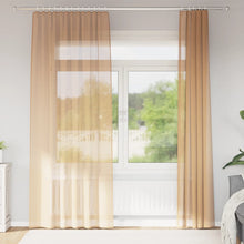 Gordijnen met lussen 2 st 140x225 cm zand