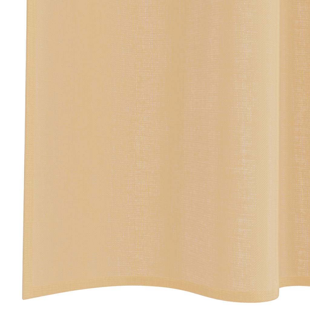 Voile gordijnen met lussen 2 st 140x260 cm zand